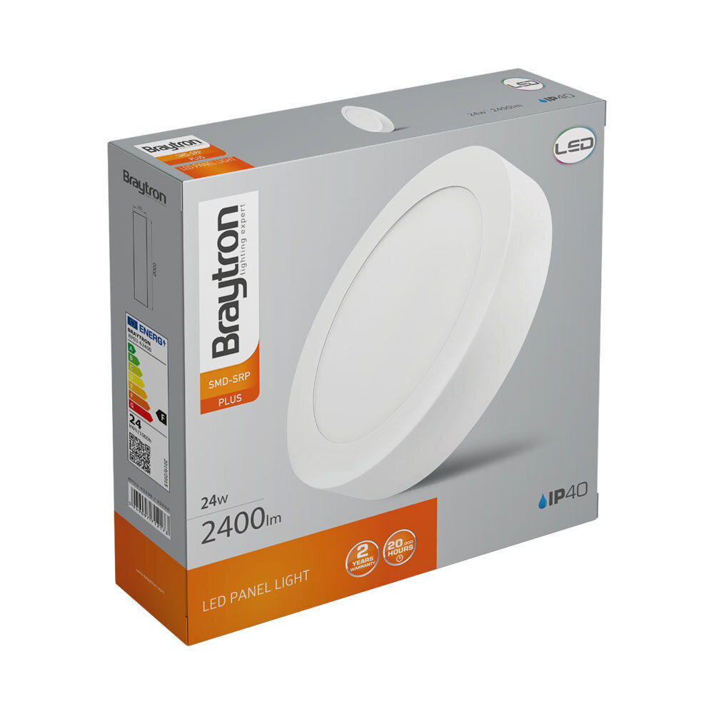 Braytron LED Plafonnière - 24W 2400lm - 3000K - Rond