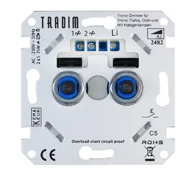 Tradim LED Dimmer DUO - 2×5-75W - Fase-afsnijding - Universeel Tradim LED Dimmer DUO - 2×5-75W - Fase-afsnijding - Universeel