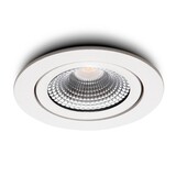 LCB LED LED Inbouwspot IP54 - Wit Kantelbaar - 3W 270LM -  2200K Warm Wit - CRI90> | Zaagmaat 75mm - Inbouwdiepte 23mm - Triac Dimbaar  10% - 100%  - 50.000 branduur -  230v