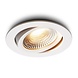 LCB LED Inbouwspot IP54 - Wit Kantelbaar - 5W 450LM -  2200K Warm Wit - CRI90> | Zaagmaat 75mm - Inbouwdiepte 23mm - TRIAC Dimbaar