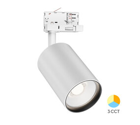 Braytron LED Railspot - Wit - 30W - 2960lm - 3CCT 3000K/4000K/6000K | 3-Fase universeel Braytron LED Railspot - Wit - 30W - 2960lm - 3CCT 3000K/4000K/6000K | 3-Fase universeel