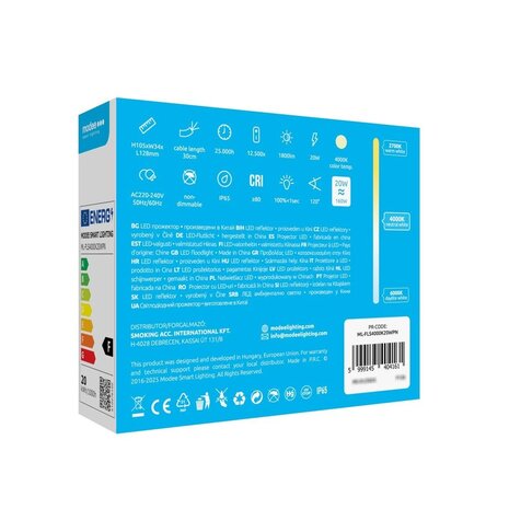 Modee LED Schijnwerper V3 - 20W 1800lm - 4000K 840 - IP65 Modee LED Schijnwerper V3 - 20W 1800lm - 4000K 840 - IP65
