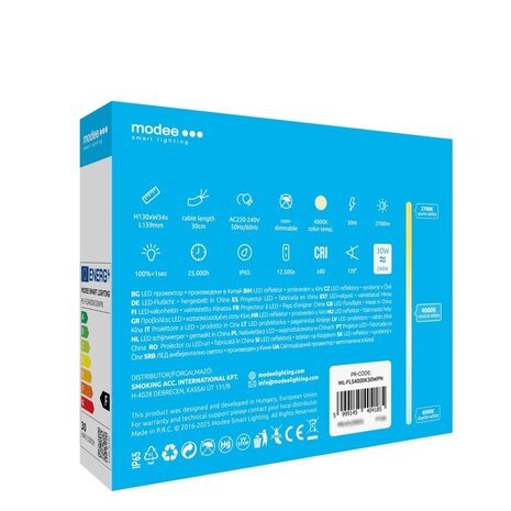 Modee LED Schijnwerper V3 - 30W 2700lm - 4000K 840 - IP65 Modee LED Schijnwerper V3 - 30W 2700lm - 4000K 840 - IP65