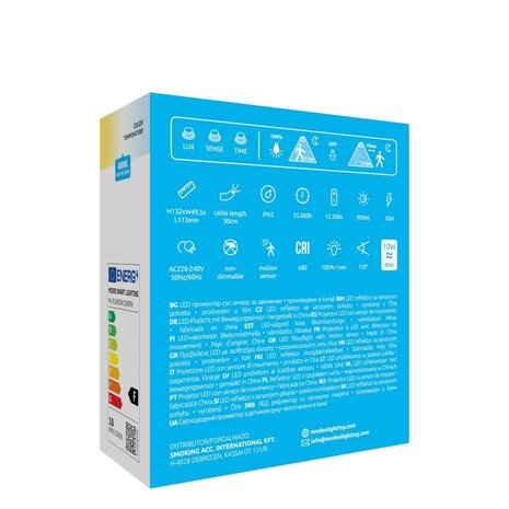 Modee LED Schijnwerper met sensor V3 - 10W 900lm - 4000K 840 - IP65