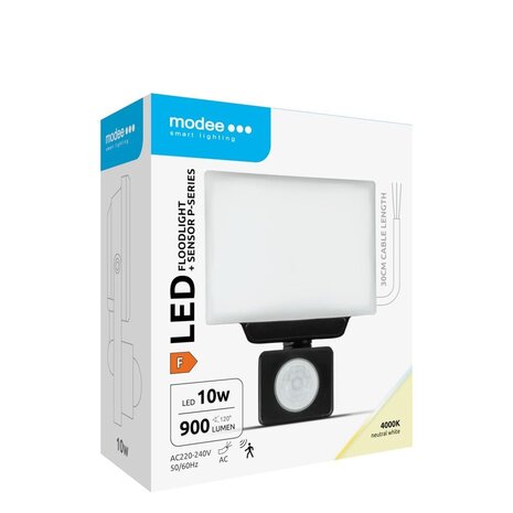Modee LED Schijnwerper met sensor V3 - 10W 900lm - 4000K 840 - IP65