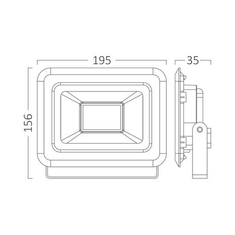 Braytron LED Schijnwerper - 50W DIM - RGB Kleuren - IP65 -  incl. Afstandsbediening