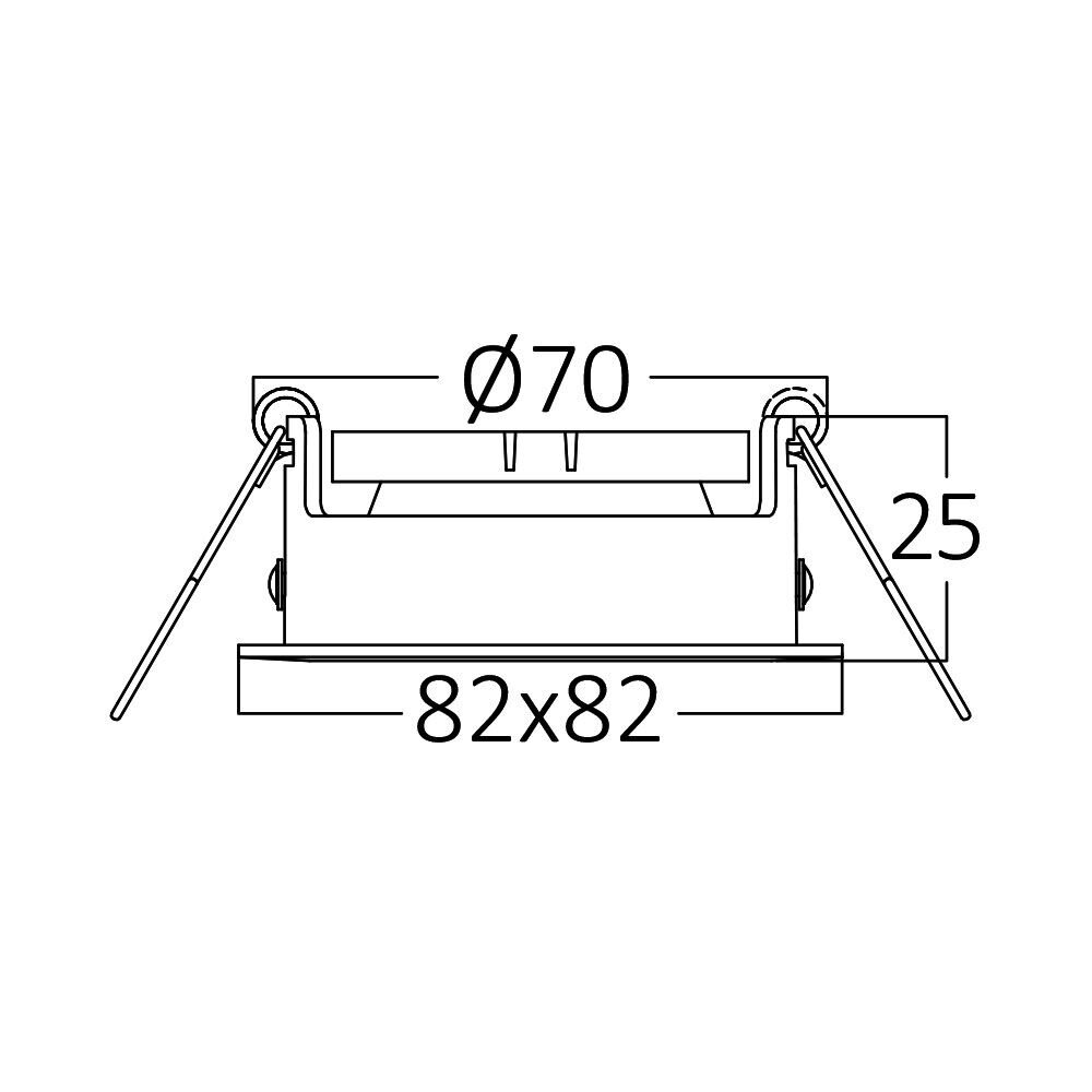 Braytron LED Inbouwspot kantelbaar - Zaagmaat 70mm - Buitenmaat 82mm - Aluminium Zilver Braytron LED Inbouwspot kantelbaar - Zaagmaat 70mm - Buitenmaat 82mm - Aluminium Zilver