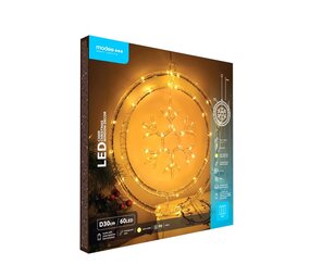 Modee LED Kerstkrans Sneeuwvlok - Ø30cm - 48 LED's - Warm Wit - Op Batterij