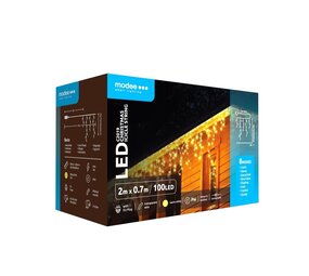 Modee OP=OP Koppelbare IJegelverlichting - 2 Meter - 100 LED's - Warm Wit