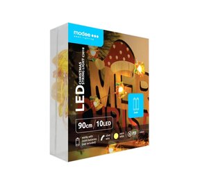 Modee Kerst Lichtsnoer Bel - 1.2 Meter - 10 LED's - Warm Wit - Batterij Modee Kerst Lichtsnoer Bel - 1.2 Meter - 10 LED's - Warm Wit - Batterij