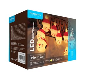 Modee OP=OP Kerst Lichtsnoer met Sneeuwpoppen - 1.2 Meter - 10 LED's - Op Batterij Modee OP=OP Kerst Lichtsnoer met Sneeuwpoppen - 1.2 Meter - 10 LED's - Op Batterij
