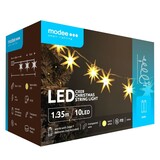 Modee OP=OP Weihnachtslichterkette mit Sternen - 1,65 Meter - 10 LEDs - Batteriebetrieben