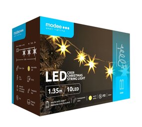 Modee OP=OP Weihnachtslichterkette mit Sternen - 1,65 Meter - 10 LEDs - Batteriebetrieben