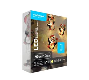 Modee Kerst Lichtsnoer met Pinguïns - 1.2 Meter - 10 LED's - Op Batterij