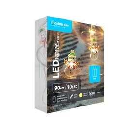 Modee Kerst Lichtsnoer met Sneeuwpoppen - 1.2 Meter - 10 LED's - Op Batterij Modee Kerst Lichtsnoer met Sneeuwpoppen - 1.2 Meter - 10 LED's - Op Batterij