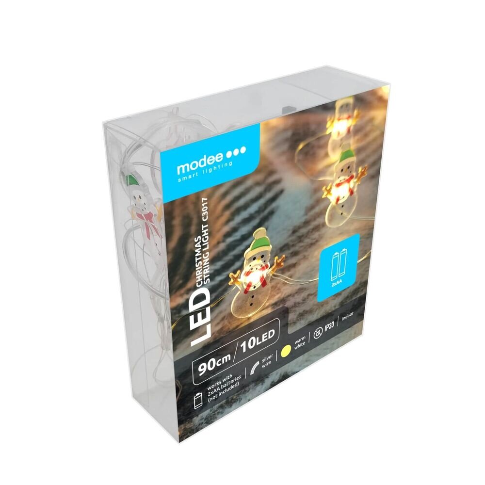 Modee Kerst Lichtsnoer met Sneeuwpoppen - 1.2 Meter - 10 LED's - Op Batterij