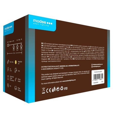 Modee Kerst Lichtsnoer met Huisjes - 1.2 Meter - 10 LED's - Op Batterij