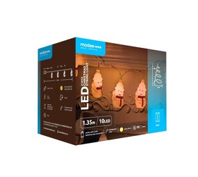 Modee Kerst Lichtsnoer met Sneeuwpoppen - 1.35 Meter - 10 LED's - Op Batterij Modee Kerst Lichtsnoer met Sneeuwpoppen - 1.35 Meter - 10 LED's - Op Batterij