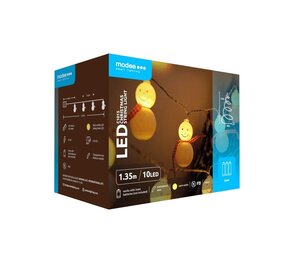Modee Kerst Lichtsnoer met Sneeuwpoppen - 1.35 Meter - 10 LED's - Op Batterij Modee Kerst Lichtsnoer met Sneeuwpoppen - 1.35 Meter - 10 LED's - Op Batterij