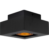 LCB LED Plafondspot - 1x GU10 - 14x14x8,5cm - Zwart - Goud