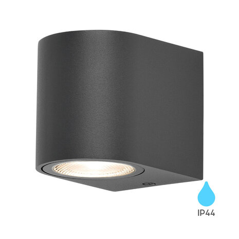 Braytron LED Wandlamp Buiten - 1x GU10 - IP44 - Antraciet - Aluminium
