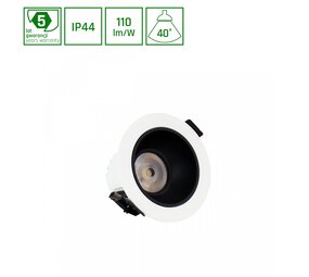 Spectrum LED Downlight Orbito - 10W 120lm p/w - 3000K 830 - Zaagmaat 75mm - UGR<19 - IP44 Spectrum LED Downlight Orbito - 10W 120lm p/w - 3000K 830 - Zaagmaat 75mm - UGR<19 - IP44