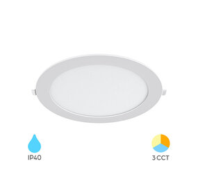Braytron LED Inbouw Paneel Rond - 229mm - 18W 1760lm - 3000K/4000K/6000K - CCT - Wit | Zaagmaat 205mm