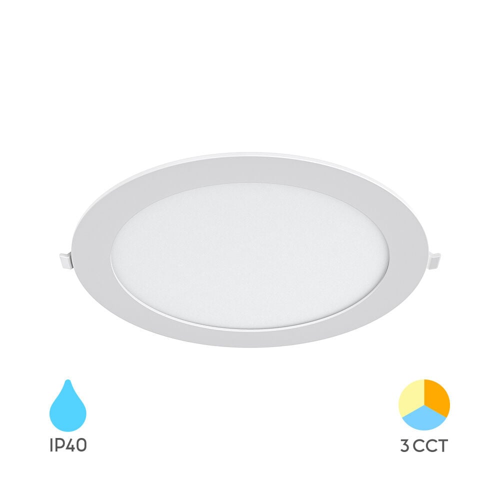 LED Inbouw Paneel Rond - 229mm - 18W 1760lm - 3000K/4000K/6000K - CCT ...