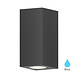 Braytron LED Wandlamp - Vierkant - IP44 - Grijs - Exclusief lichtbron | 2xGU10 - Max. 2x35W