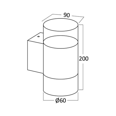 Braytron LED Wandlamp Buiten Up and Down Tube - 2x GU10 - Antraciet - Aluminium - IP44