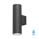Braytron LED Wandlamp Buiten Up and Down Tube - 2x GU10 - Antraciet - Aluminium - IP44