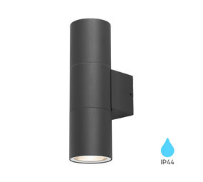 Braytron LED Wandlamp Buiten Up and Down Tube - 2x GU10 - Antraciet - Aluminium - IP44