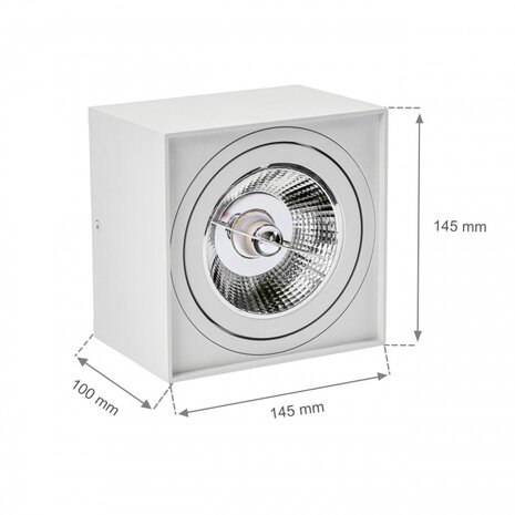 Spectrum LED Plafondspot CHLOE - GU10 AR111 - Excl. LED Spot - Wit vierkant Spectrum LED Plafondspot CHLOE - GU10 AR111 - Excl. LED Spot - Wit vierkant