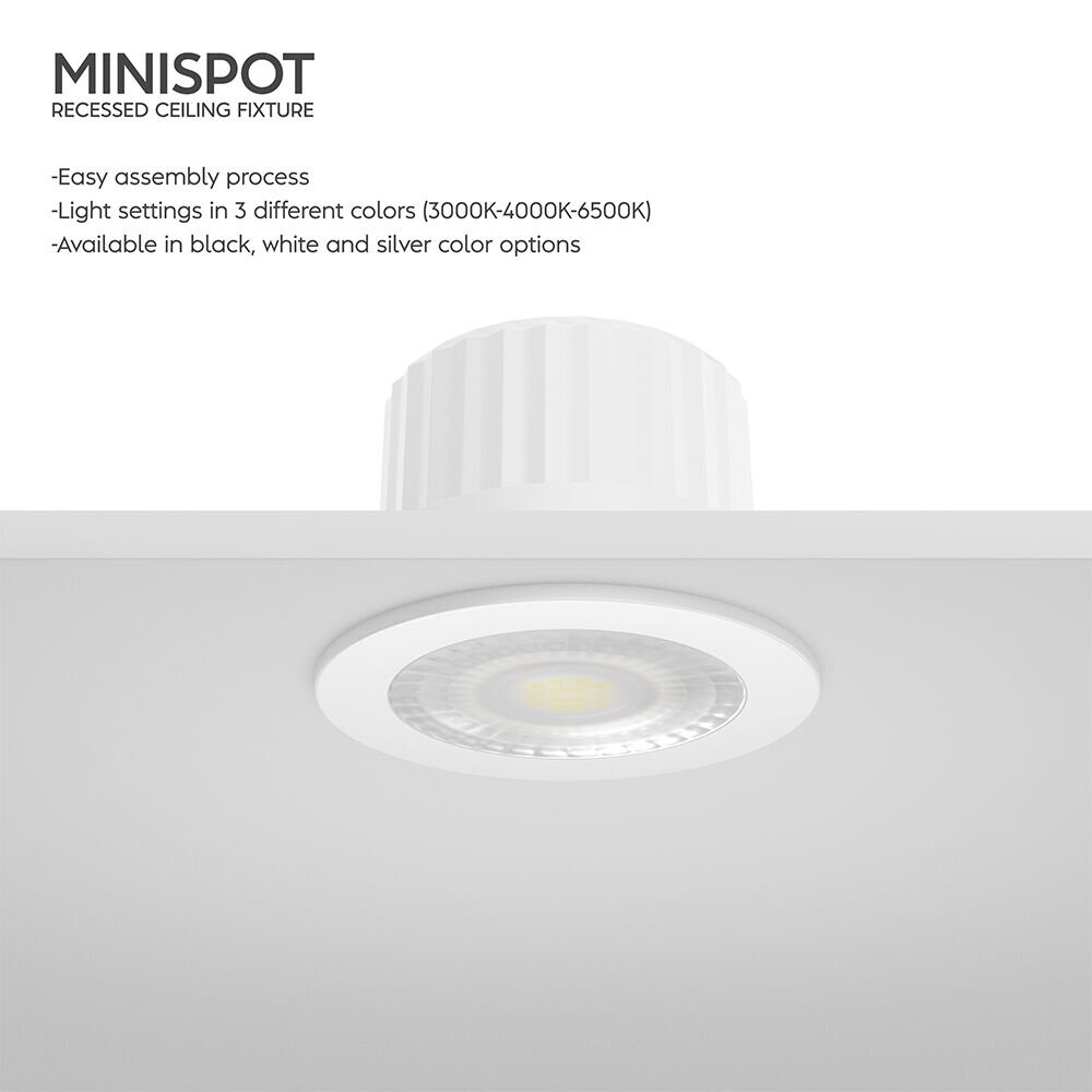 Braytron LED Inbouwspot mini - 44mm - 3W 210lm - 4000K Helder Wit - IP54 | Zaagmaat 32mm