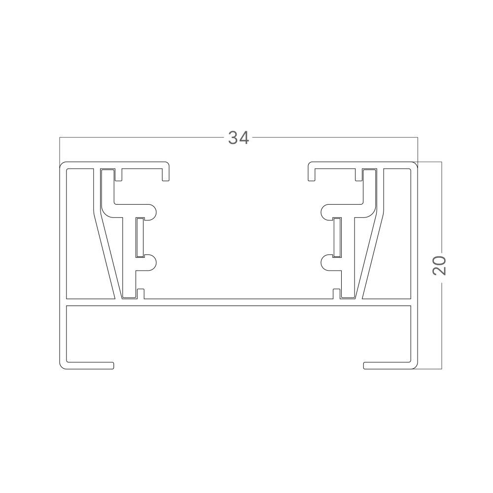 Braytron 1-Fase Spanningsrail - 200cm - incl. beginvoeding en eindkap - Zwart