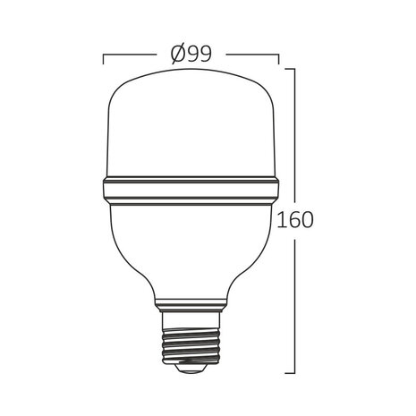 Braytron LED Lamp - E27 T100 - 28W 3000lm - 4000K Helder Wit | Vervangt 175W