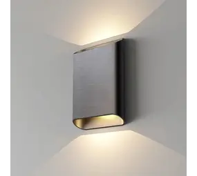 Artdelight Dimbare LED Wandlamp IP65 - Diaz L Staalgrijs 2700K Warm wit  | 2-Lichts UP Down - Geschikt Voor Binnen & Buiten Artdelight Dimbare LED Wandlamp IP65 - Diaz L Staalgrijs 2700K Warm wit  | 2-Lichts UP Down - Geschikt Voor Binnen & Buiten