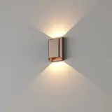 Artdelight Dimbare LED Wandlamp IP54 - Diaz S Brons - 2700K Warm wit | 2-Lichts UP Down - Geschikt Voor Binnen & Buiten