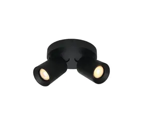 Artdelight Plafondspot Megano Zwart | 2x GU10 Dimb. Aluminium Artdelight Plafondspot Megano Zwart | 2x GU10 Dimb. Aluminium