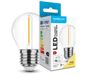 Modee LED Lamp E27 G45  - 1W 70lm - 2700K warm wit licht - glas Modee LED Lamp E27 G45  - 1W 70lm - 2700K warm wit licht - glas