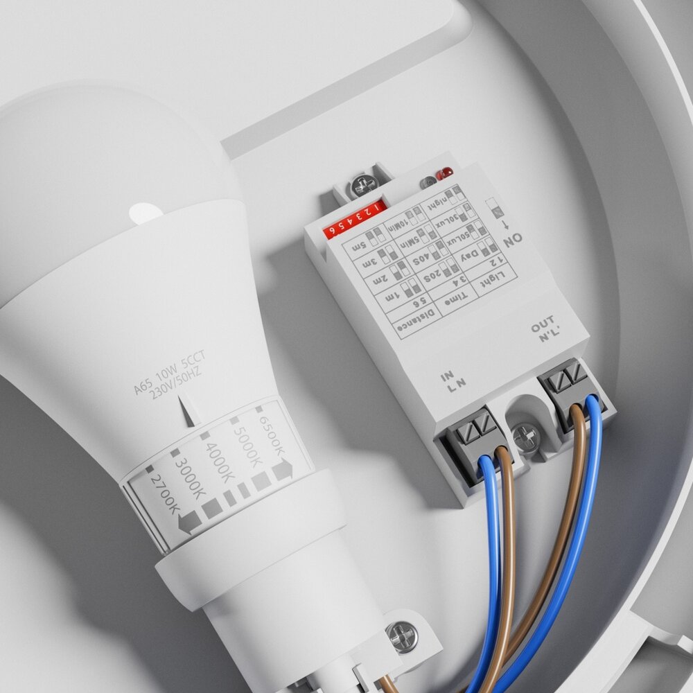 Spectrum LED Opbouwlamp - NYMPHEA OMNI - E27 - IP65 IK08 - Rond - Wit - Bewegingssensor | Max. 13W LED Spectrum LED Opbouwlamp - NYMPHEA OMNI - E27 - IP65 IK08 - Rond - Wit - Bewegingssensor | Max. 13W LED