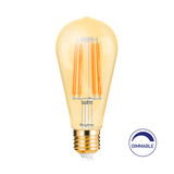 LCB LED Filament lamp dimbaar - E27 ST64 - 6W vervangt 60W - 2200K extra warm wit licht - Tall