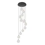 Lucide LED Hanglamp Gisela – Ø61 cm – 12×3,5W – 3804 Lumen – 2700K – Dimbaar – Transparant Glas – Ovaal – In hoogte verstelbaar – Premium