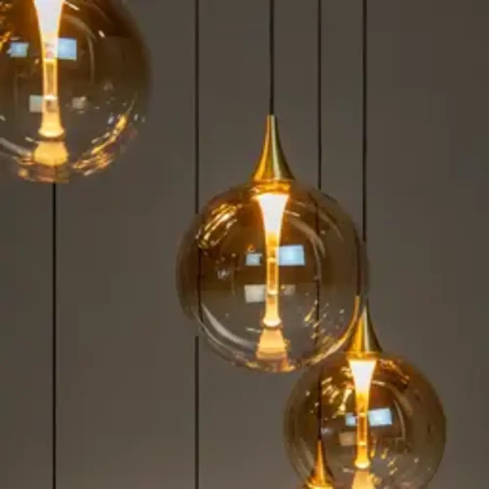 Lucide LED Hanglamp Gisela – Ø61 cm – 12×3,5W – 3360 Lumen – 2700K – Dimbaar – Amber Glas – Ovaal – In hoogte verstelbaar – Premium Lucide LED Hanglamp Gisela – Ø61 cm – 12×3,5W – 3360 Lumen – 2700K – Dimbaar – Amber Glas – Ovaal – In hoogte verstelbaar – Premium