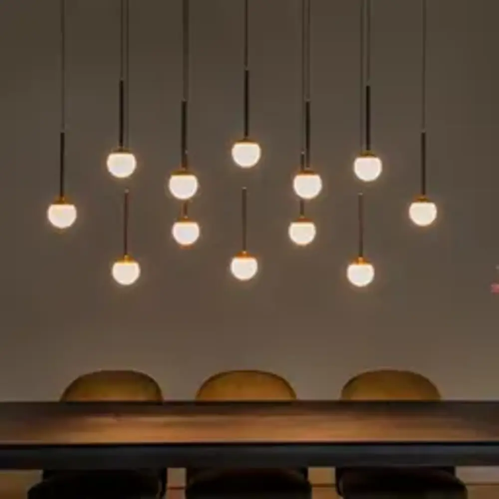 Lucide Dimbare LED Hanglamp Calina - Donker brons 12-Lichts - 84W 8400Lm – CCT 2200K/3300K Color Switch | TRIAC DIM - Koffie