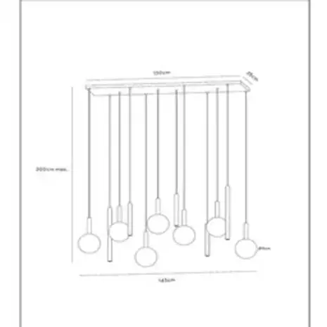 Lucide JOSIANE - Hanglamp - 7xG9 - Zwart | Vibes