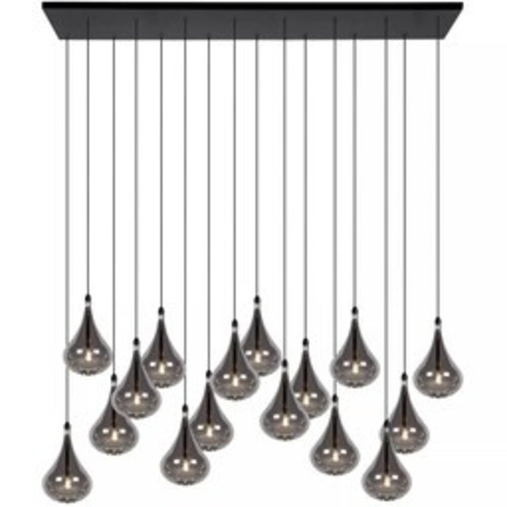 Lucide LED Hanglamp TEARS - G4 fitting - 16x1,5W - 3000K - Dimbaar - Zwart