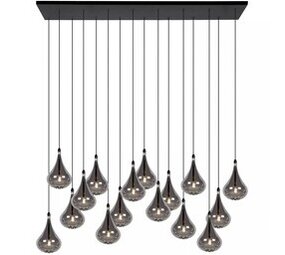 Lucide LED Hanglamp TEARS - G4 fitting - 16x1,5W - 3000K - Dimbaar - Zwart