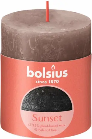 1 Bolsius Fading Stompkaars Karamel Zwart 80x68 mm – Lange Brandduur 35 uur| Sfeerverlichting | Noodpakket