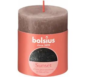 Bolsius Fading Stompkaars Karamel Zwart 80xBolsius Stompkaars Rusty Pink 80x68 mm – Lange Brandduur 35 uur| Sfeerverlichting | Noodpakket